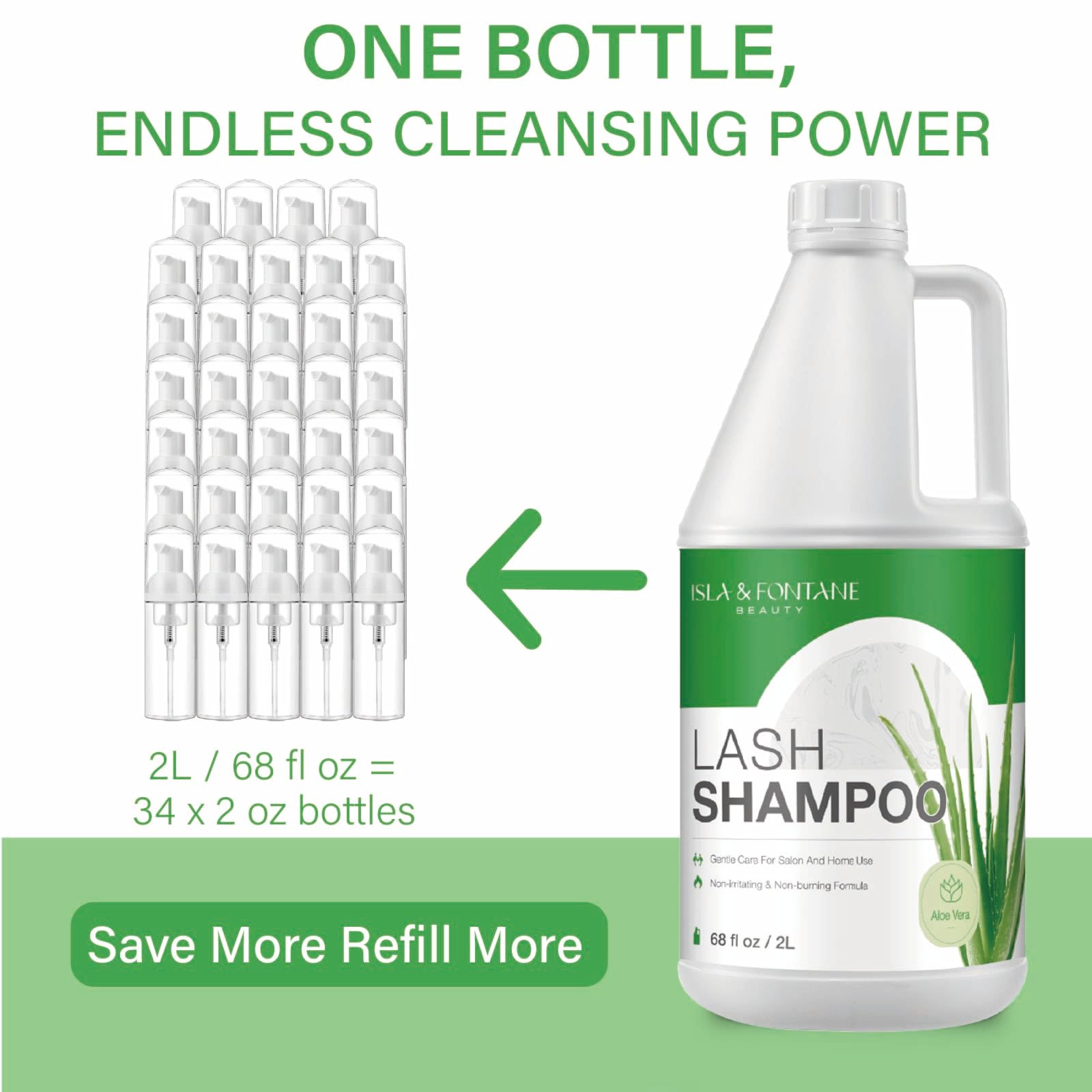 ISLA & FONTANE Lash Shampoo rose-scent bottle for refreshing lash care