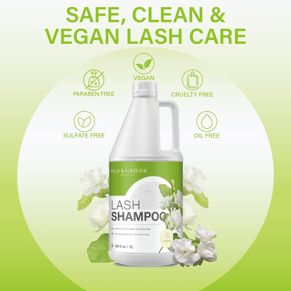 ISLA & FONTANE Lash Shampoo for salon use, bulk refills friendly.