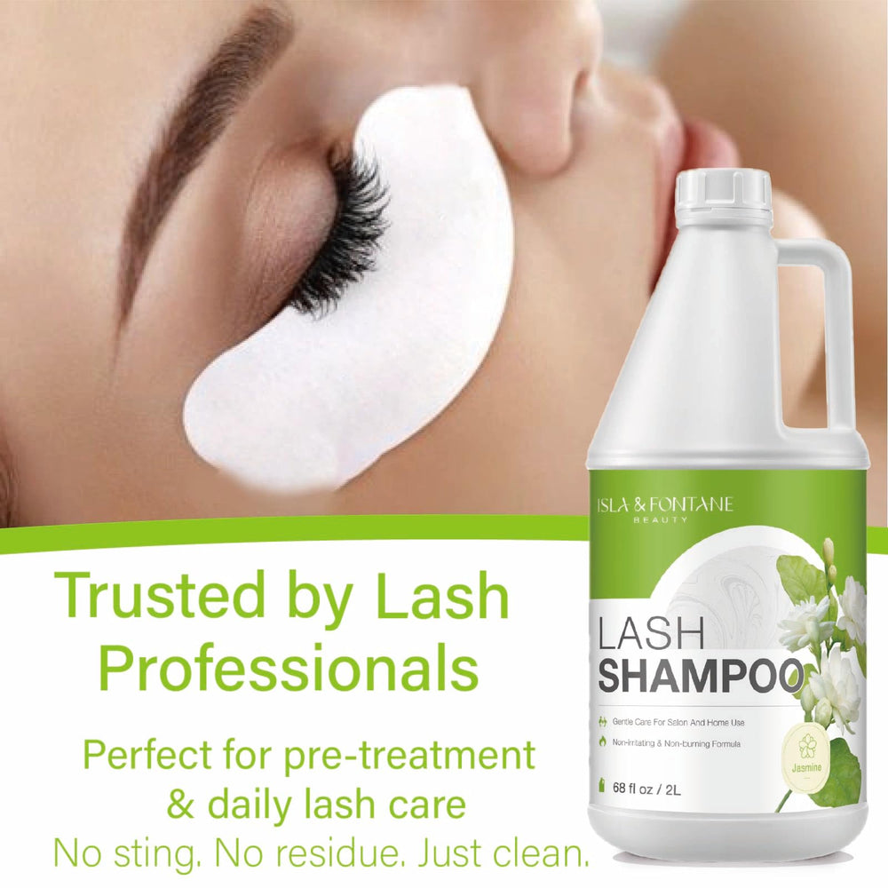 ISLA & FONTANE Lash Shampoo Jasmine scent, subtle aroma for routines.