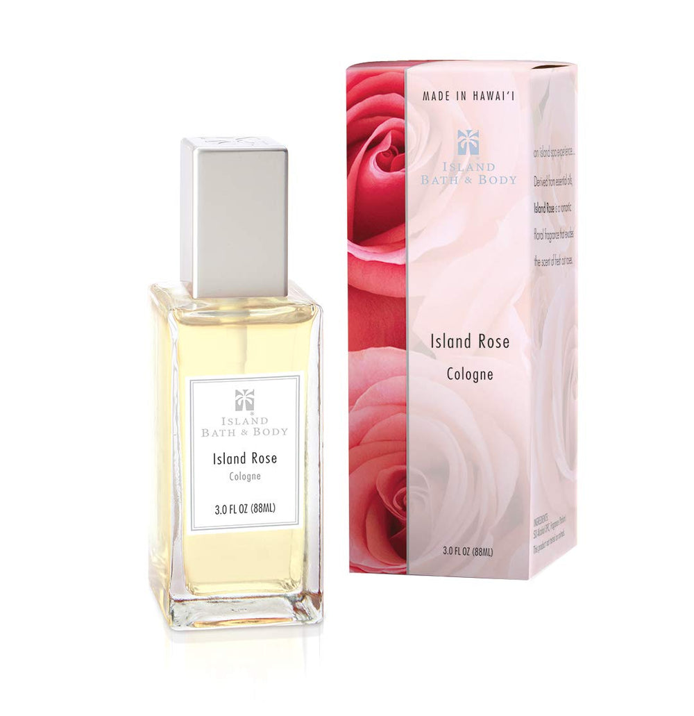 Island Bath & Body Island Rose Cologne 3oz bottle with a romantic floral scent for evening wear
