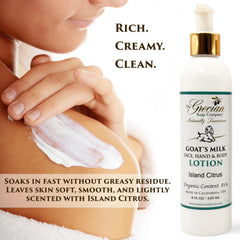Island citrus scented body wash bottle to refresh the senses.