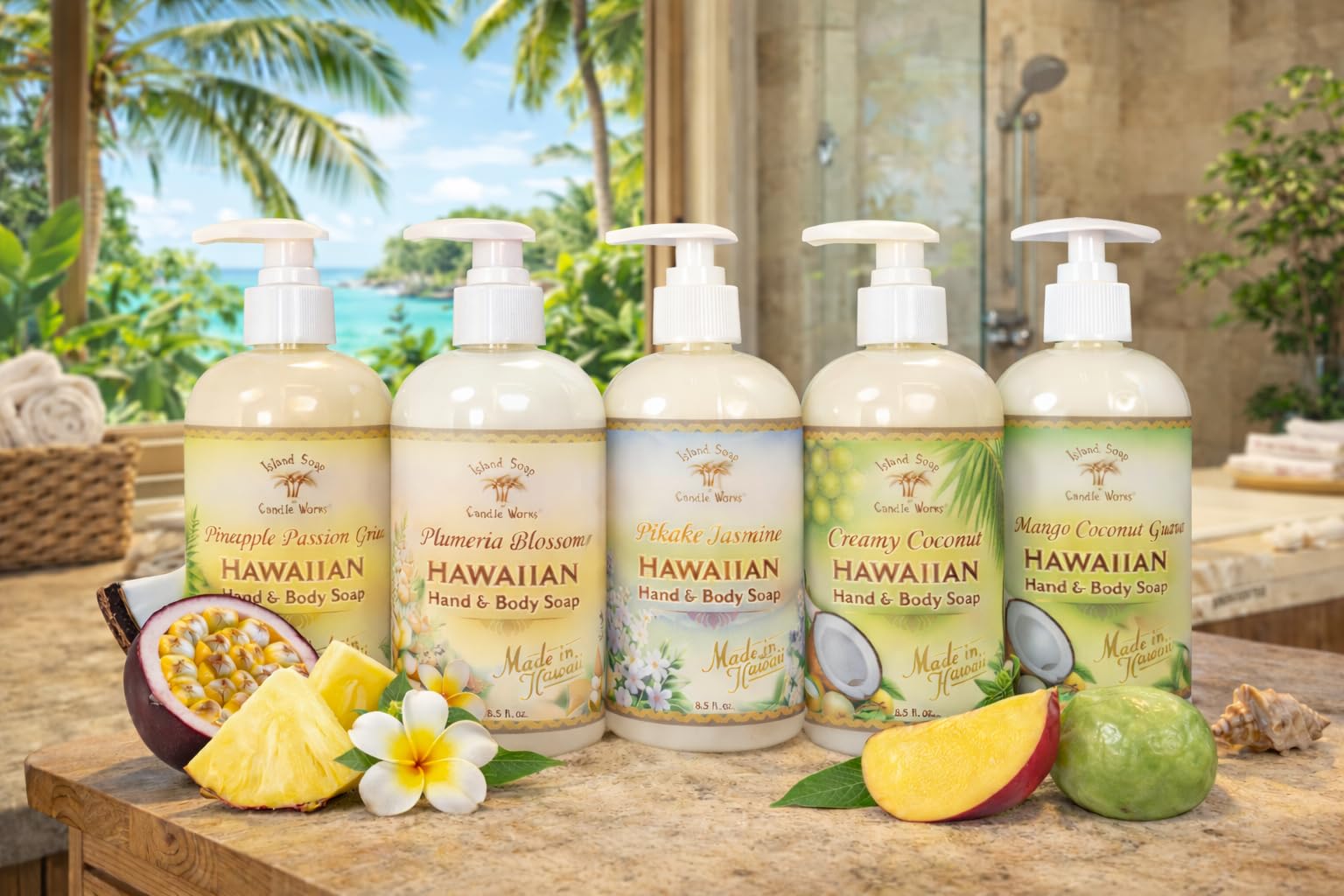 Island Soap & Candle Works bathroom sink setup highlighting a gentle, daily cleanser.