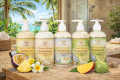 Island Soap & Candle Works bathroom sink setup highlighting a gentle, daily cleanser.