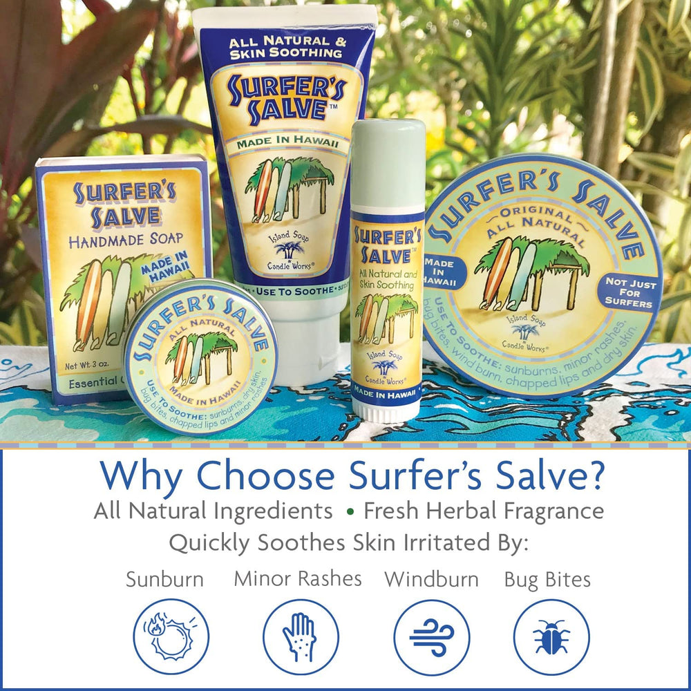 Island Soap & Candle Works Surfer's Salve texture closeup for rich moisturizing and anti-chafe benefits