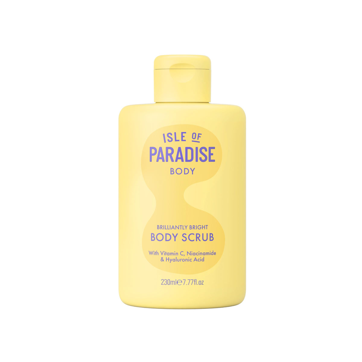 Isle of Paradise Brilliantly Bright Body Polish bottle ready for hydrating exfoliation.