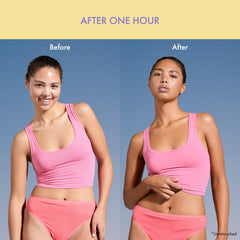 Isle of Paradise Express Tinted Self-Tan Mousse color guide shows even application during development.