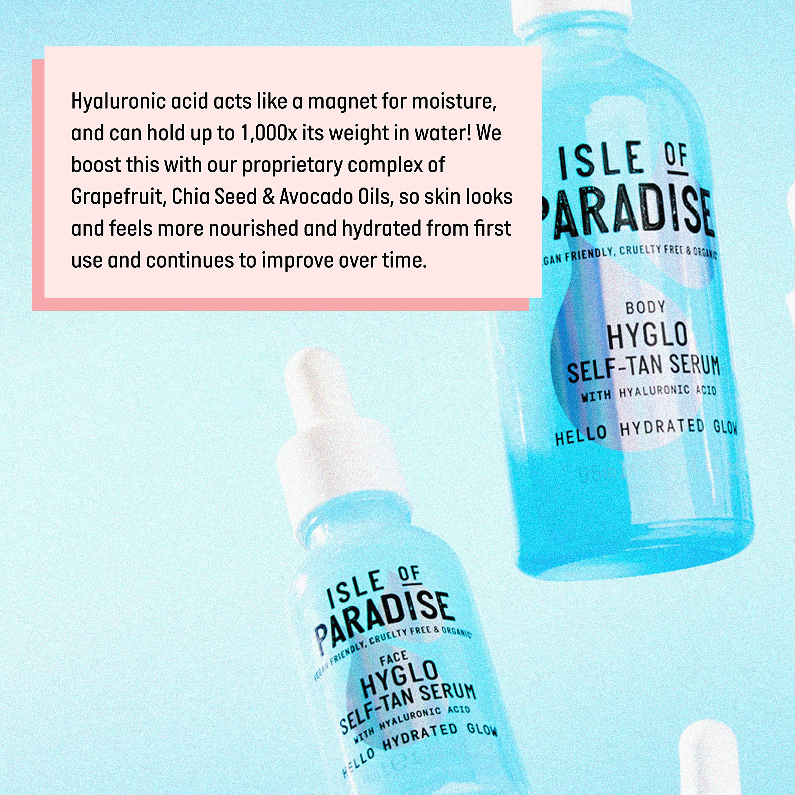 Isle of Paradise Hyglo self-tan serum glow texture on skin