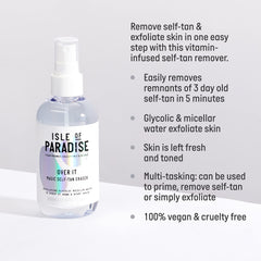 Isle of Paradise Over It being applied in the shower for quick tan removal.