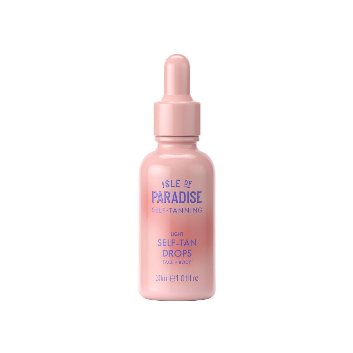 Isle of Paradise Self-Tanning Drops bottle close-up for natural bronze glow.