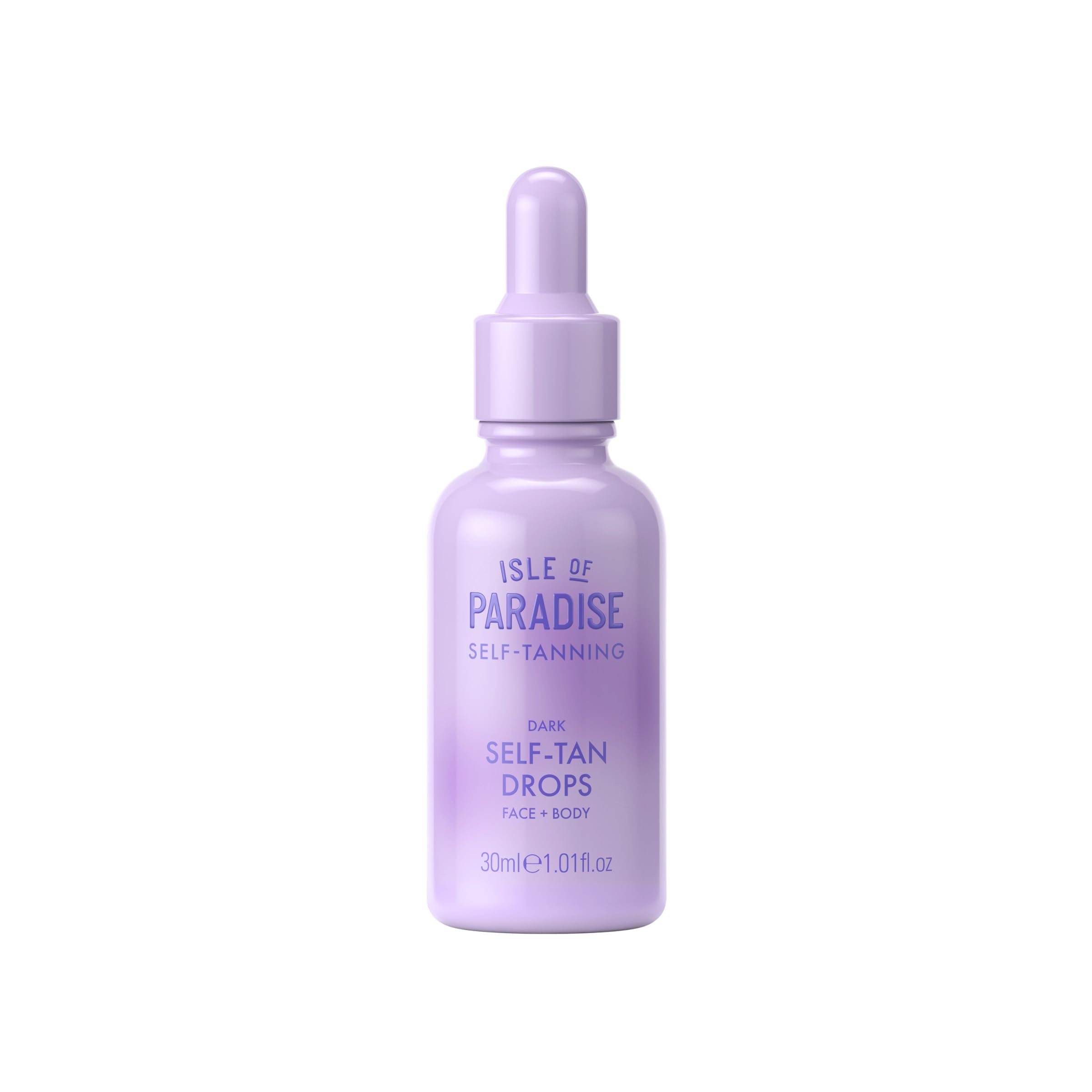 Isle of Paradise self-tanning drops bottle with dropper for easy, custom tan.