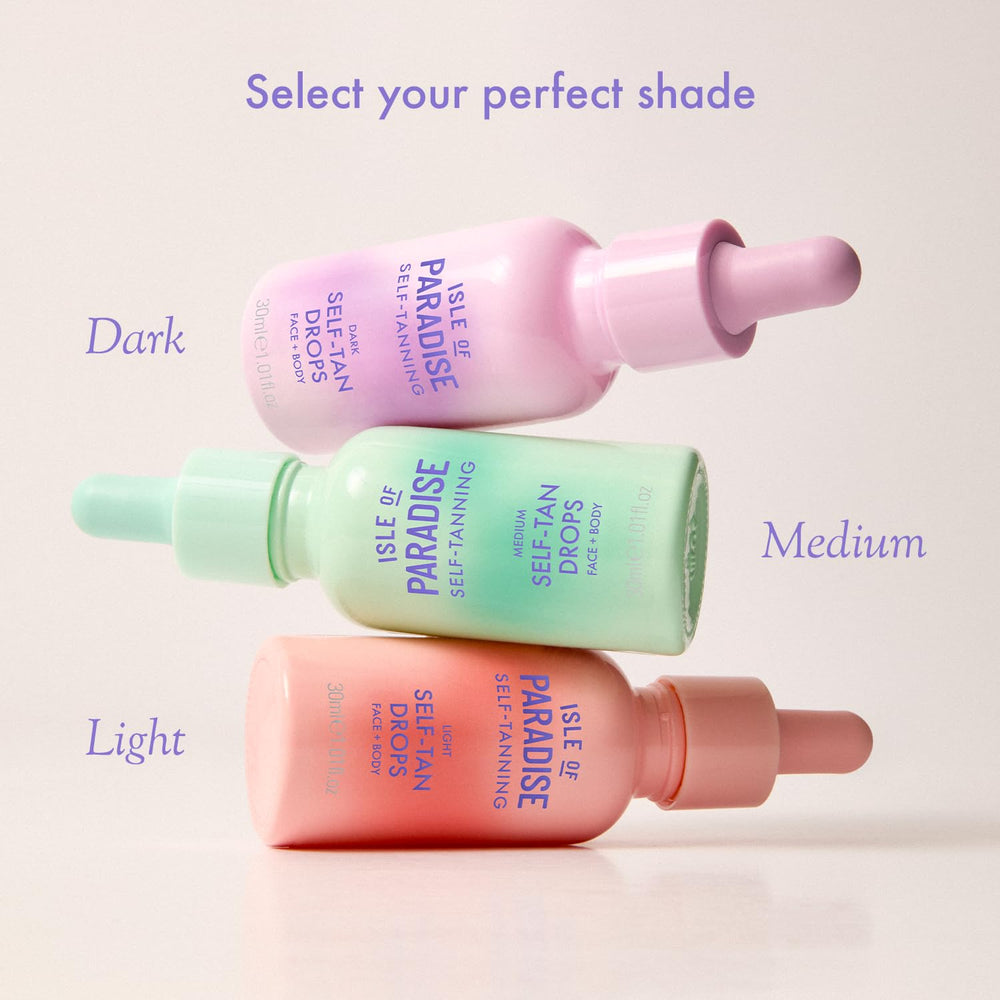 Medium shade bronzing on skin sample with Isle of Paradise drops