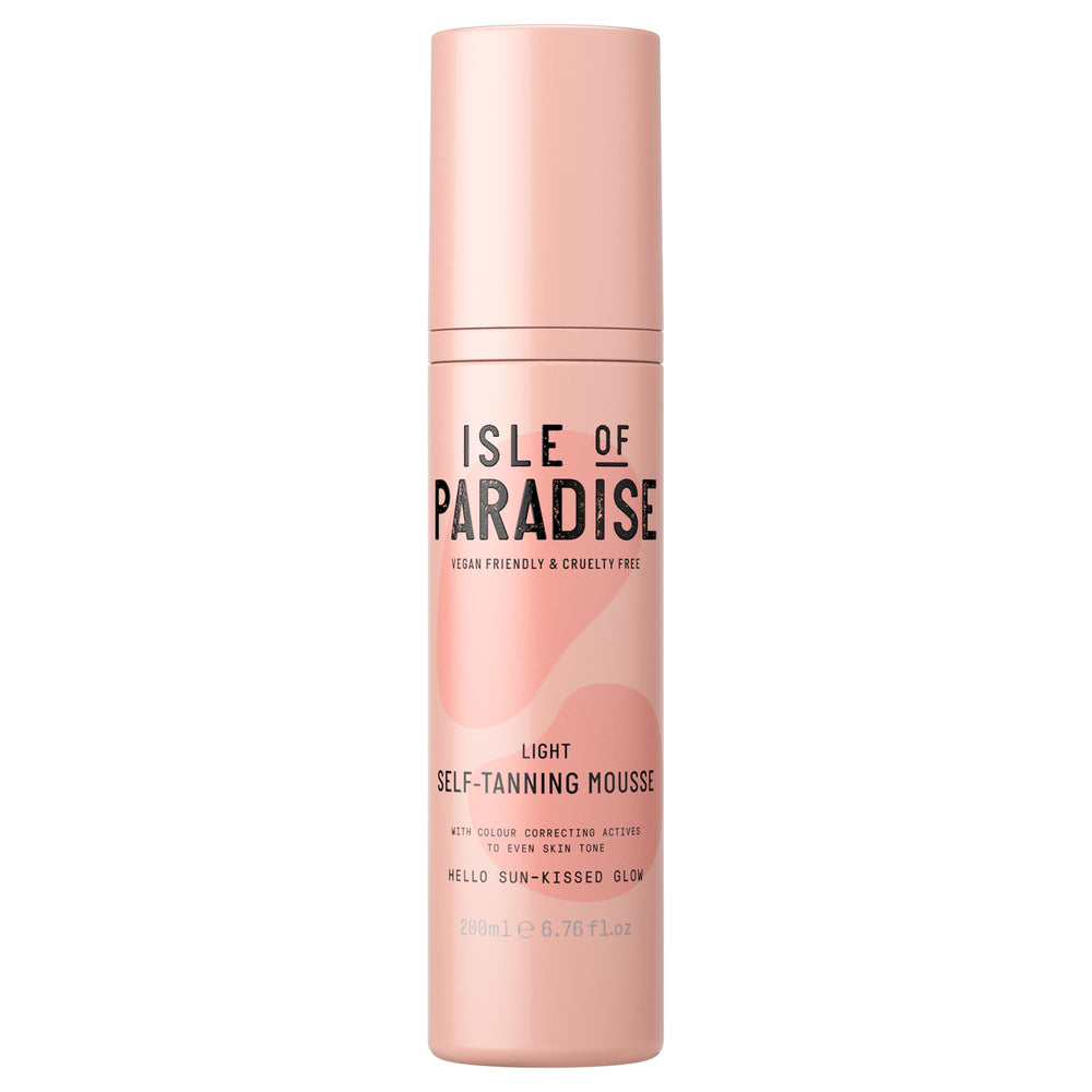 Isle of Paradise tinted mousse bottle pump for easy, streak-free tanning.