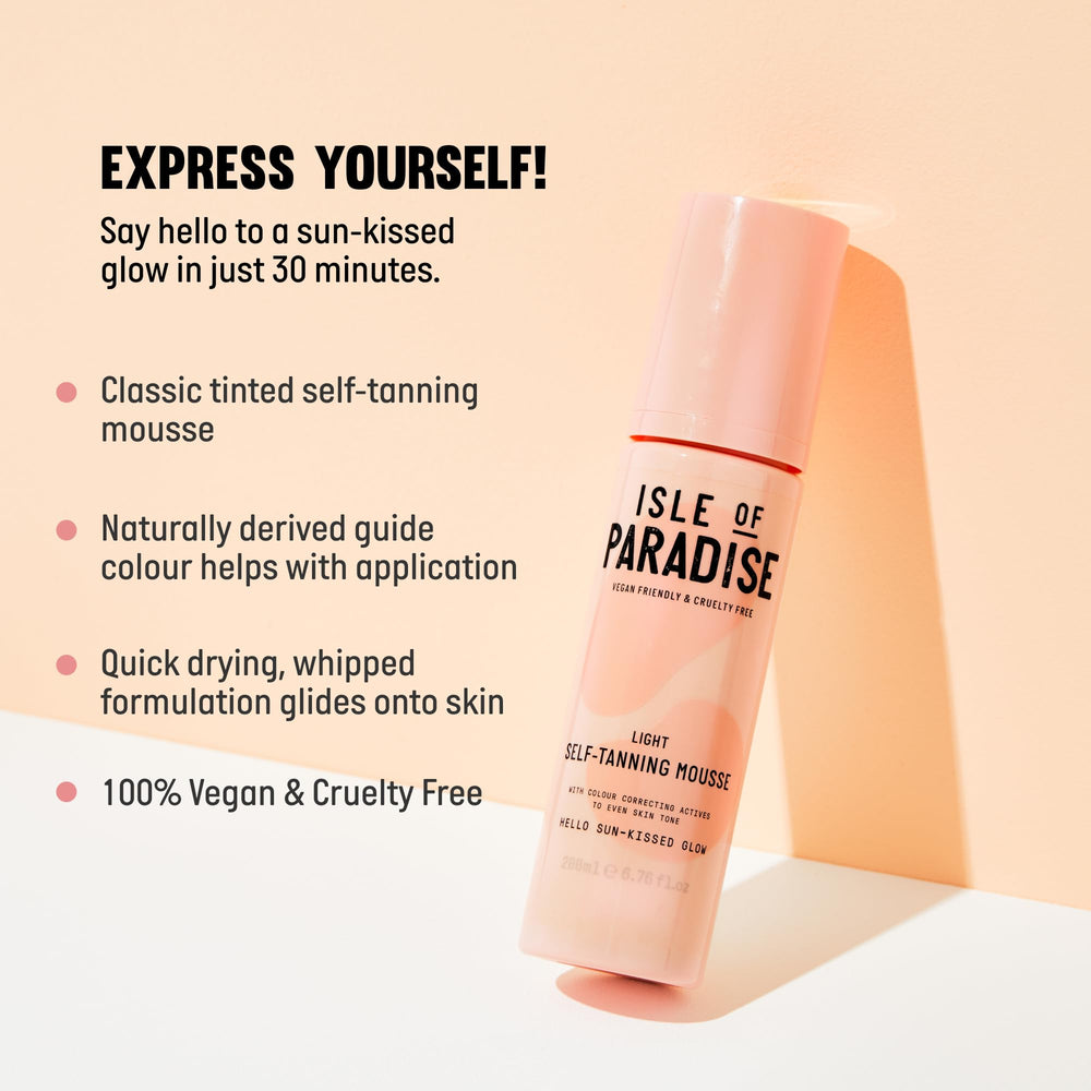 Isle of Paradise tint guide color shows instant color payoff.