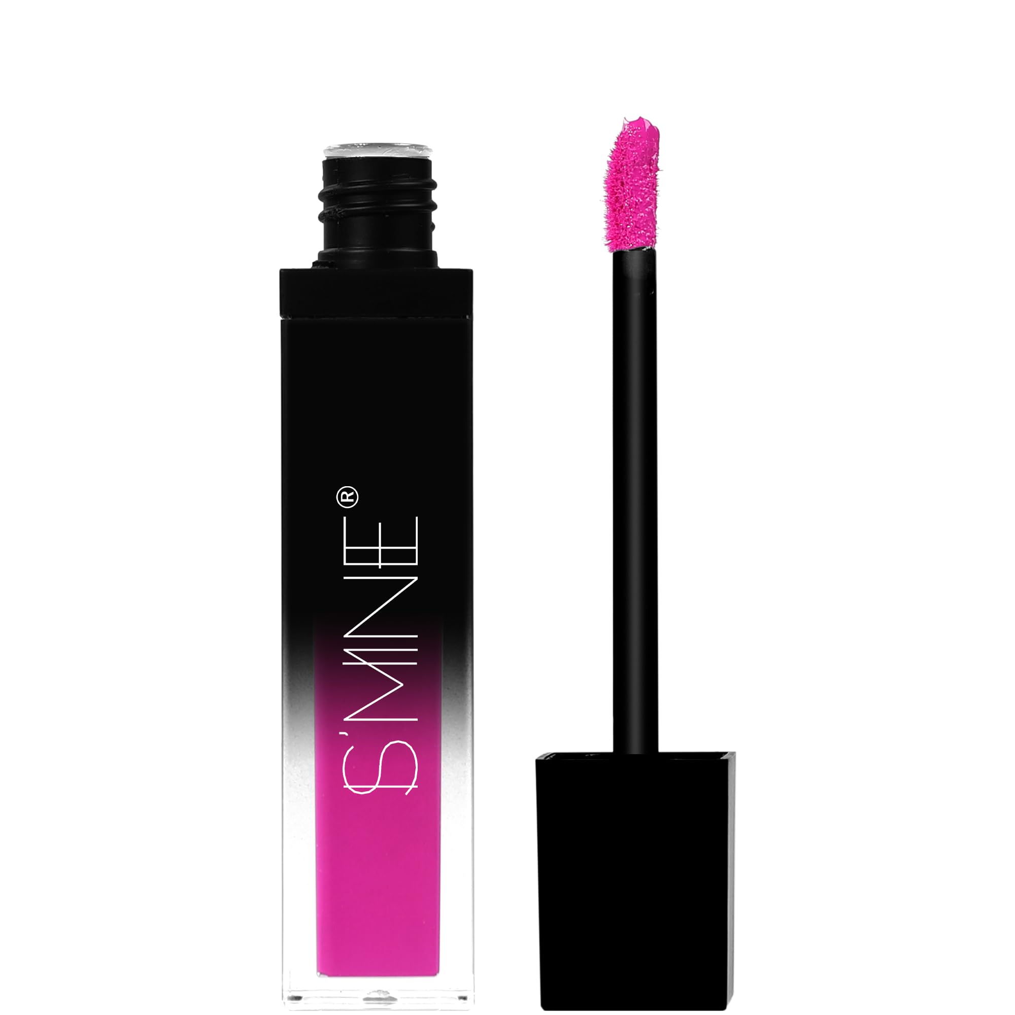 IS'MINE Hot Pink Matte Lipstick swatch with vibrant transfer-free color