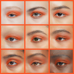 IS'MINE orange matte eyeshadow blended for a seamless finish.