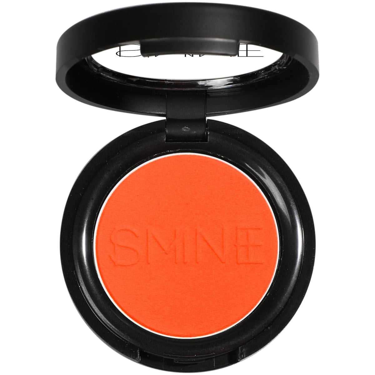IS'MINE orange matte eyeshadow palette open, showing bold pigment for vibrant looks.