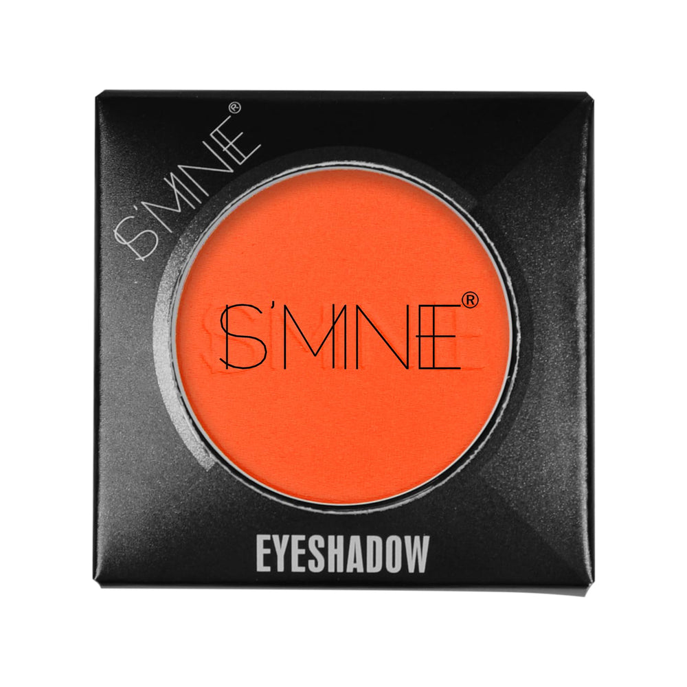 IS'MINE orange matte eyeshadow close-up highlights smooth powder texture.