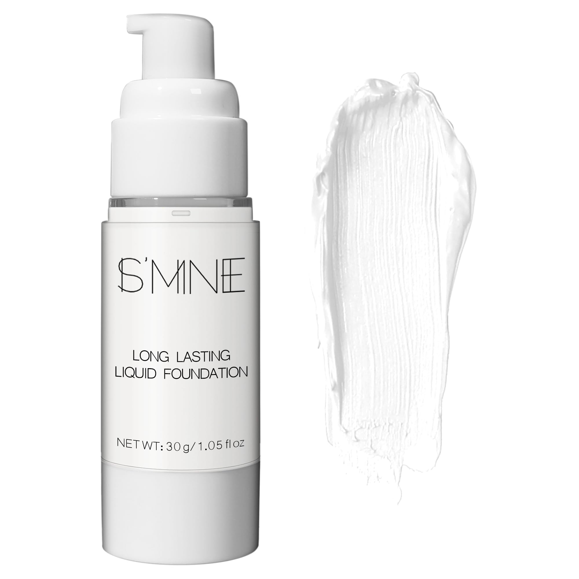 IS'MINE white liquid foundation on face delivering even tone and matte look.