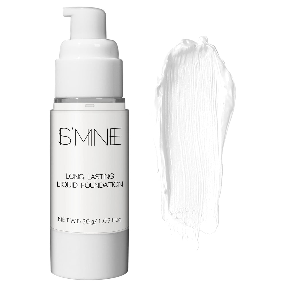 IS'MINE white liquid foundation on face delivering even tone and matte look.