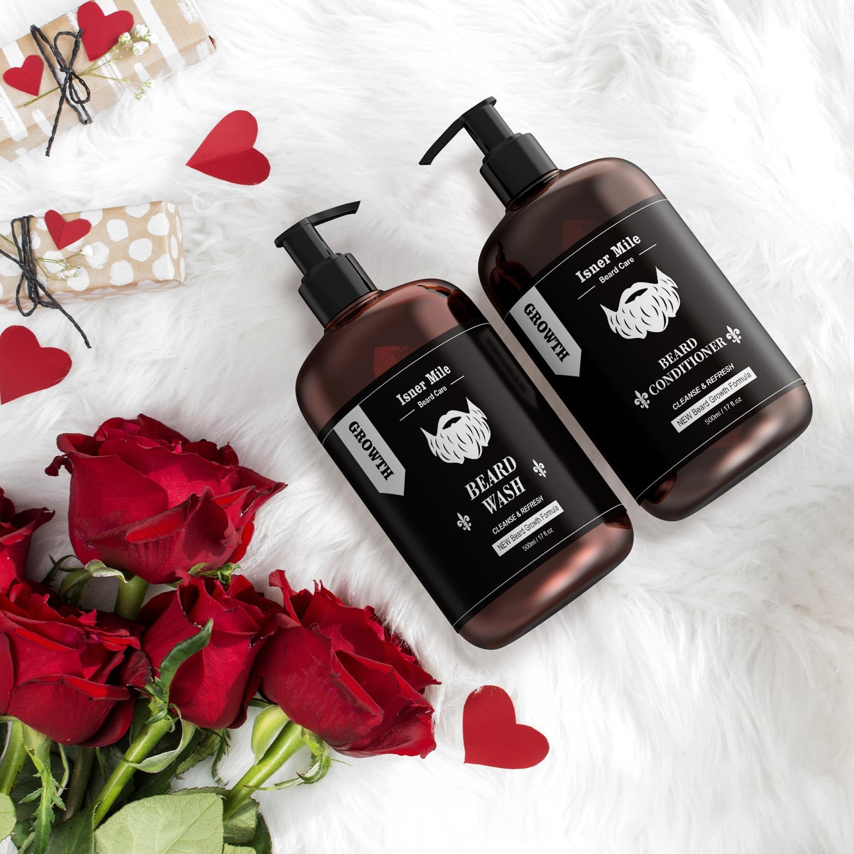 ISNER MILE beard conditioner bottle highlighting hydration for softer beard