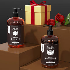 ISNER MILE Beard Conditioner bottle promoting softer, more manageable beard and smoother skin.