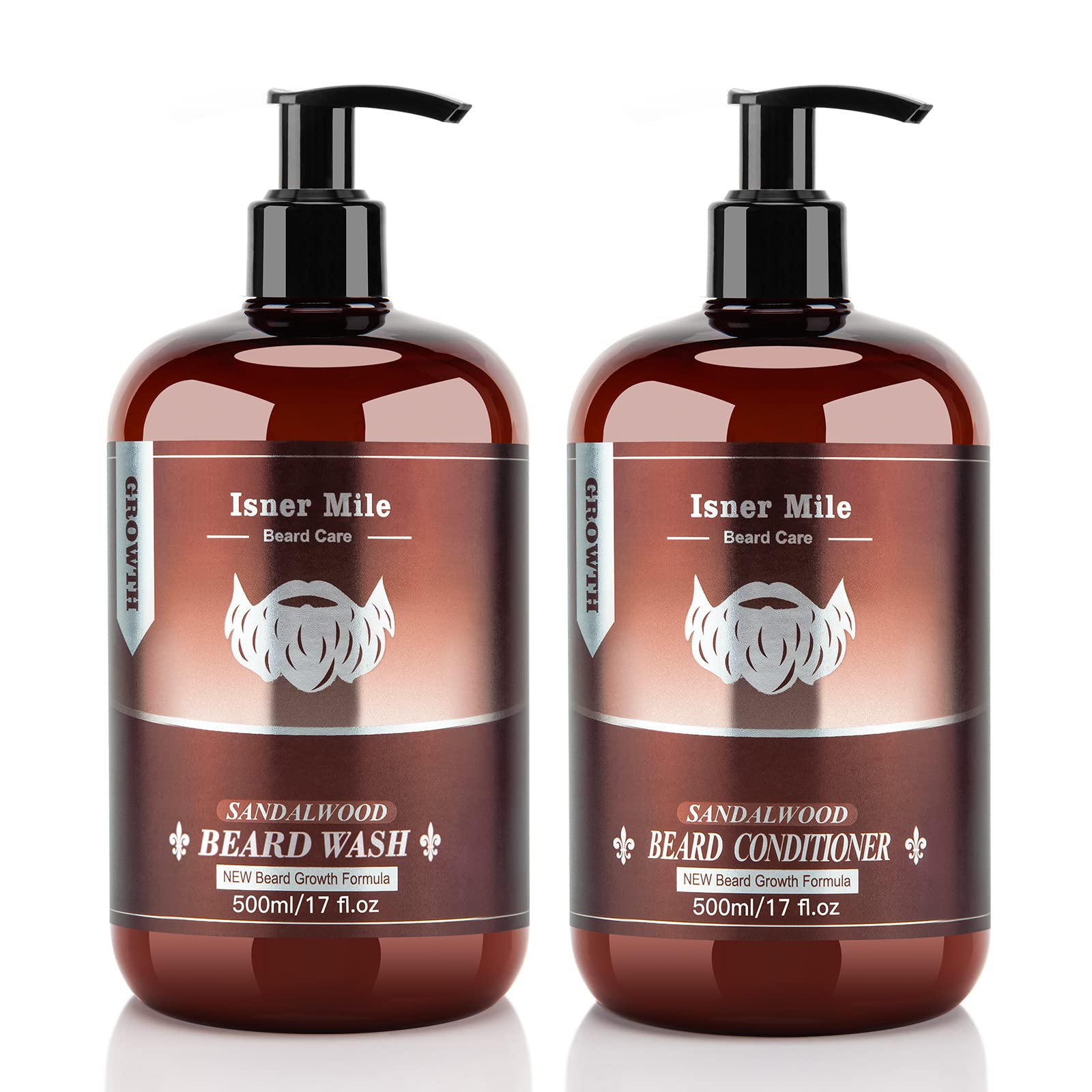 ISNER MILE Beard Wash bottle with biotin-argan-jojoba oils for clean, nourished beard.
