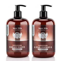 ISNER MILE Beard Wash bottle with biotin-argan-jojoba oils for clean, nourished beard.