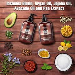 ISNER MILE biotin-argan-jojoba oils visual highlighting nourishing oils for a healthy routine.