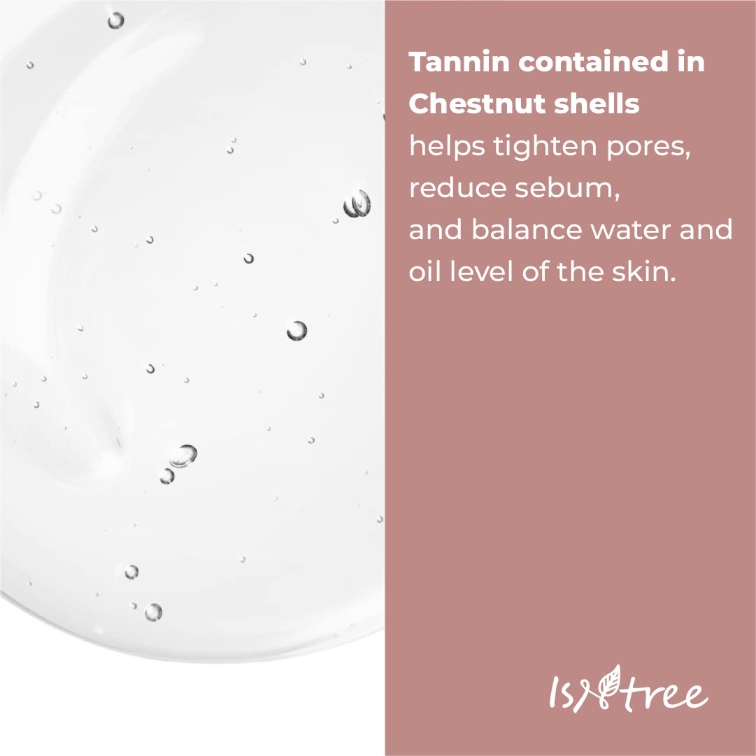 IsNTREE Chestnut BHA toner label details showing vegan fragrance-free formula