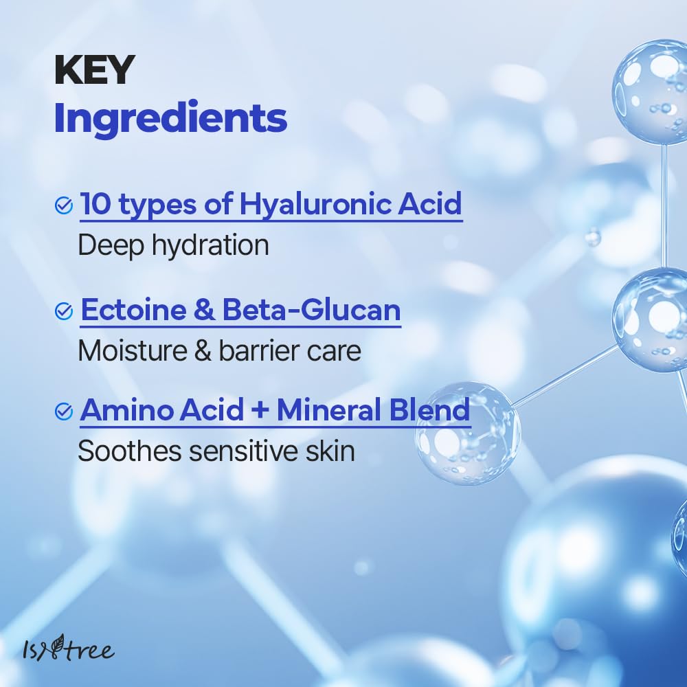 Hydration-focused image representing ten-hyaluronic-acid blend.