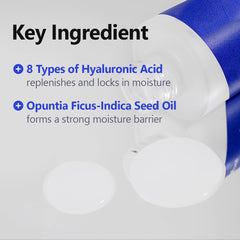 Droplets on skin from IsNtree Hyaluronic Acid Water Essence indicate instant moisture