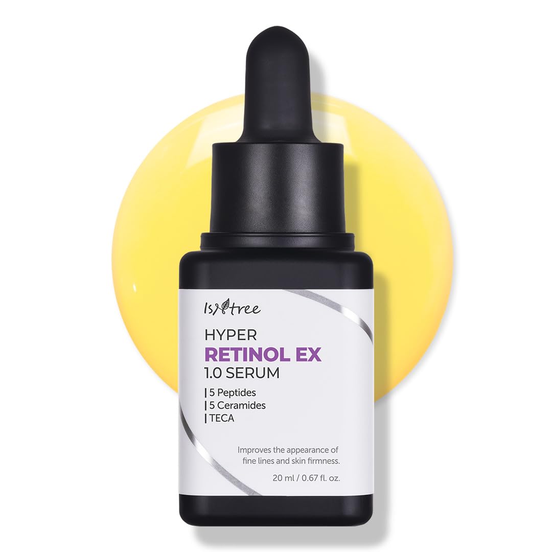 IsNtree Hyper Retinol EX 1.0 serum bottle on a clean vanity for easy nightly use.