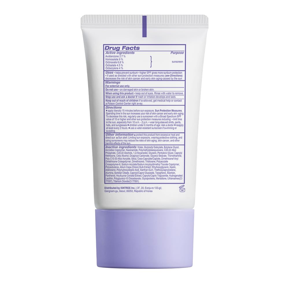 IsNtree Onion Newpair Sunscreen packaging and 50ml size for travel.
