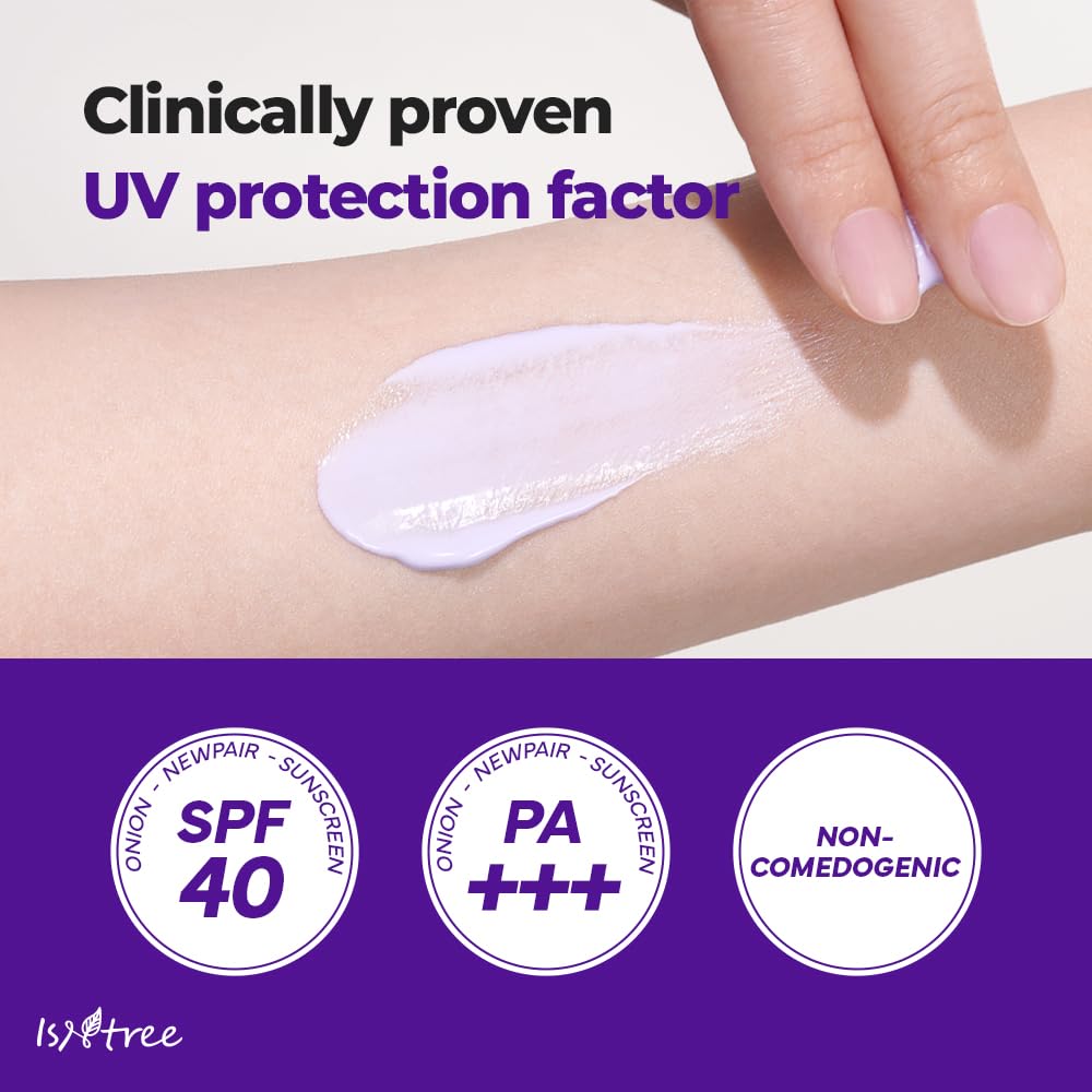 IsNtree Onion Newpair Sunscreen fragrance-free and gentle for sensitive skin.