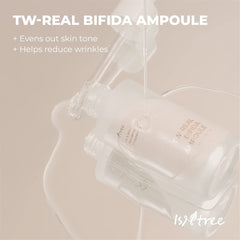 ISNTREE TW-Real Bifida Collagen Ampoule serum-on-skin close-up shows smoother skin.
