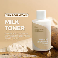 ISNTREE Yam Root Toner pour demonstrates a milky texture for quick absorption