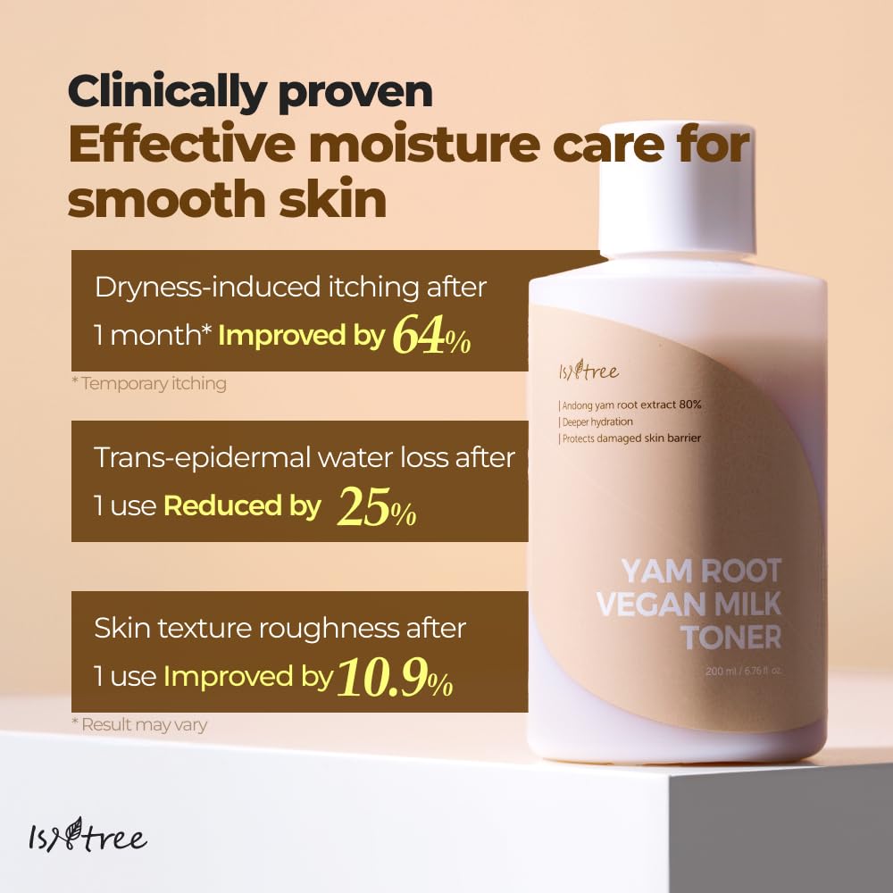 ISNTREE Yam Root Toner is suitable for sensitive skin with less irritation