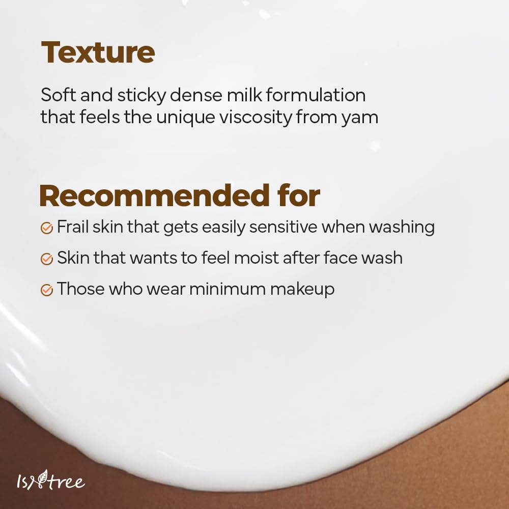 IsNtree Yam Root Vegan Milk Cleanser pump bottle for quick, clean routine