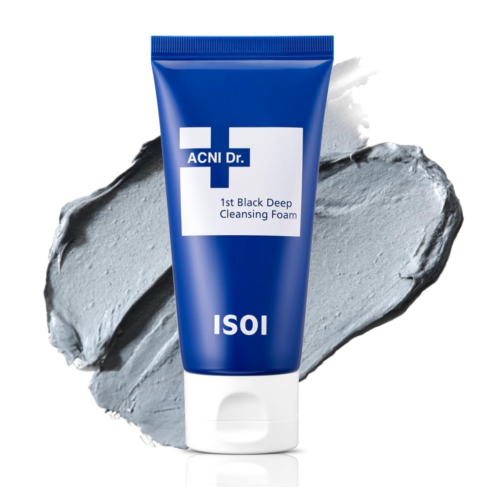 ISOI ACNI Deep Cleansing Foam bottle promotes oil balance for clean, comfortable skin.