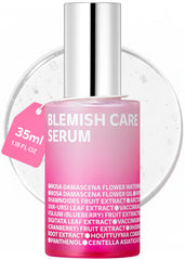 ISOI blemish care up serum bottle on white surface highlighting hydration and glow potential