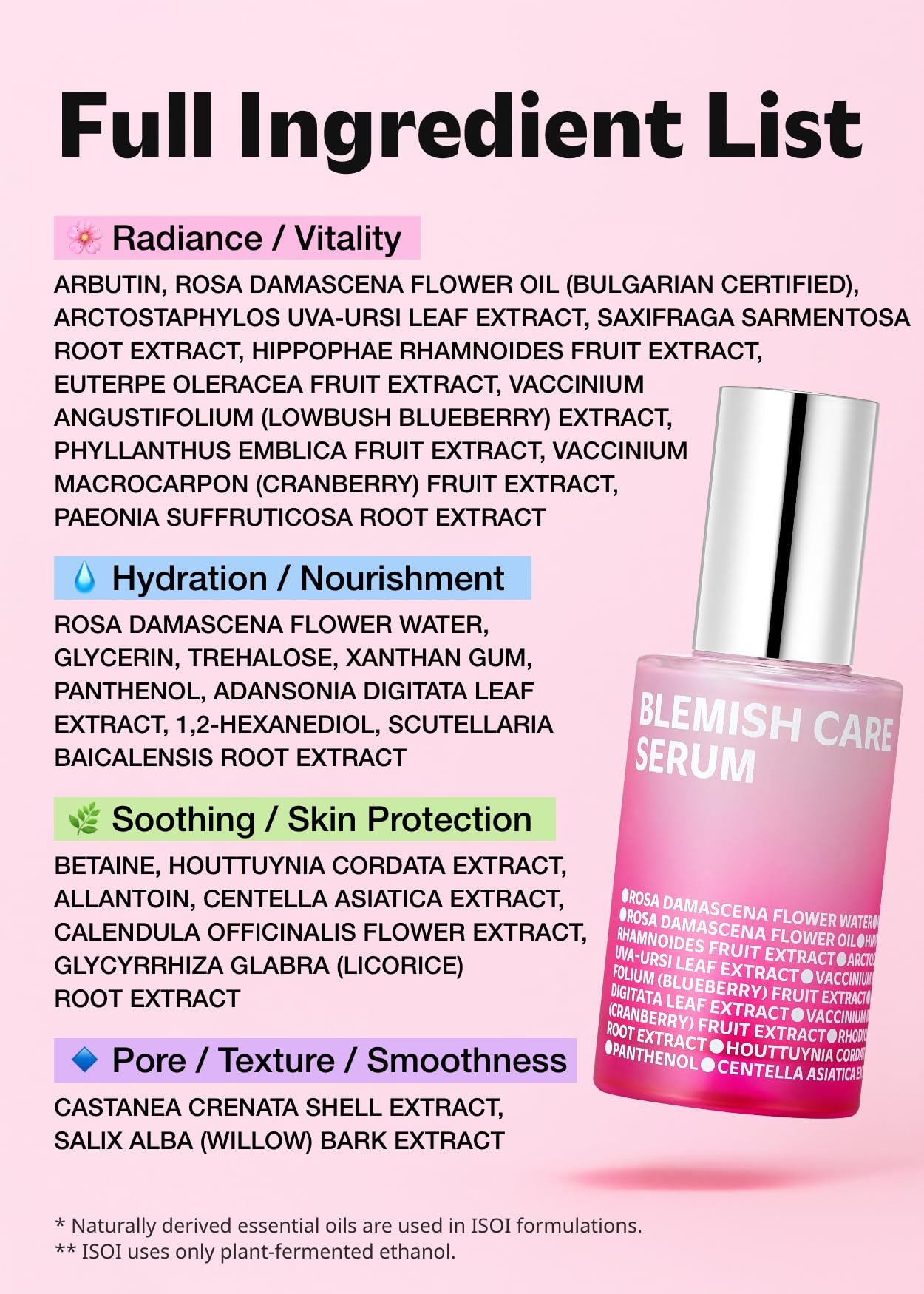 ISOI Blemish Care Up Serum daily-use routine shows hydration for balanced skin.
