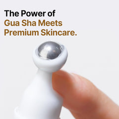 ISOI Gua Sha roller with metal tip delivering cooling puffiness relief.