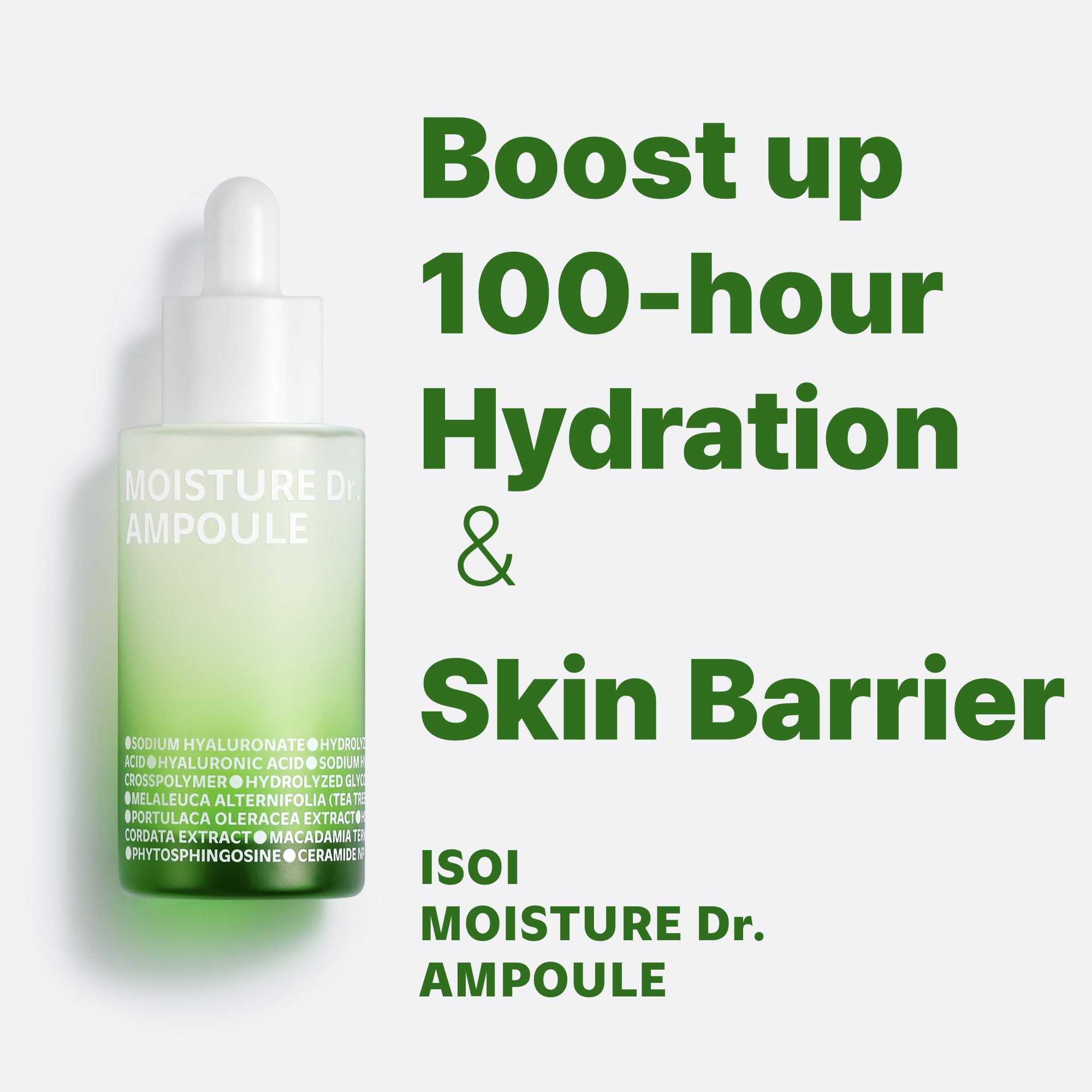ISOI Moisture Dr. Ampoule texture showing smooth, fast-absorbing hydration