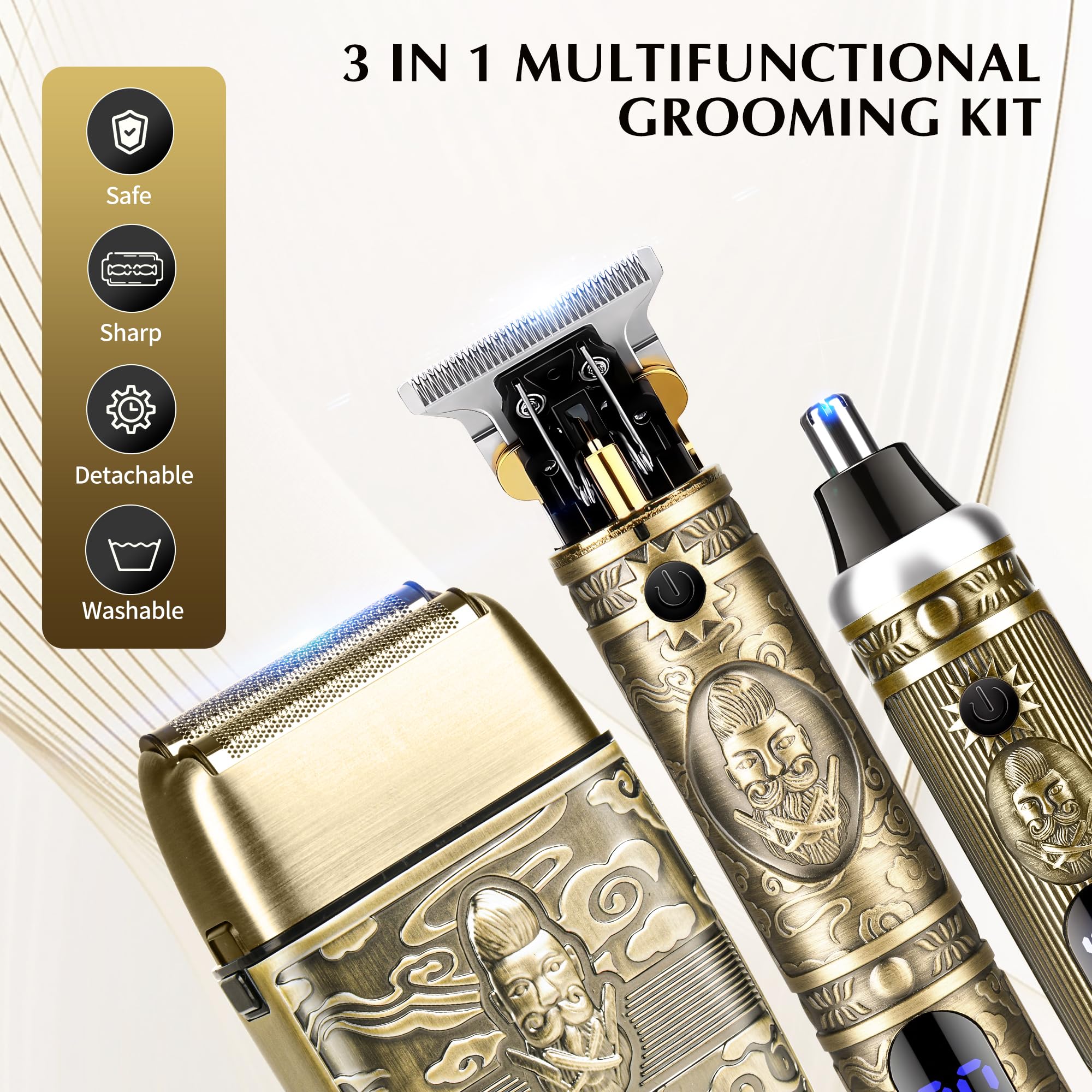 IsoLytrin cordless rechargeable grooming set ready for travel and on-demand use.