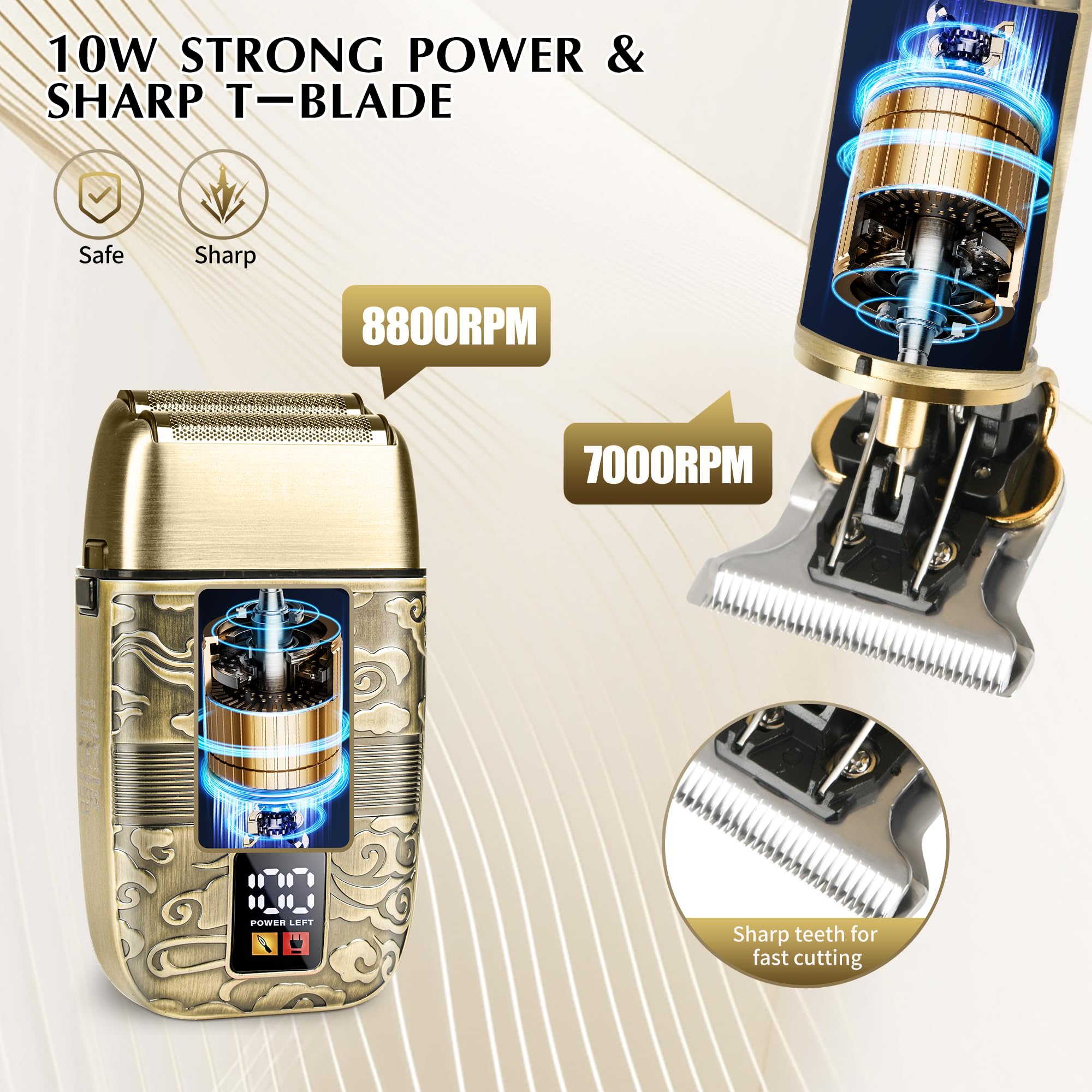 IsoLytrin LED display on trimmer indicating battery level and status.
