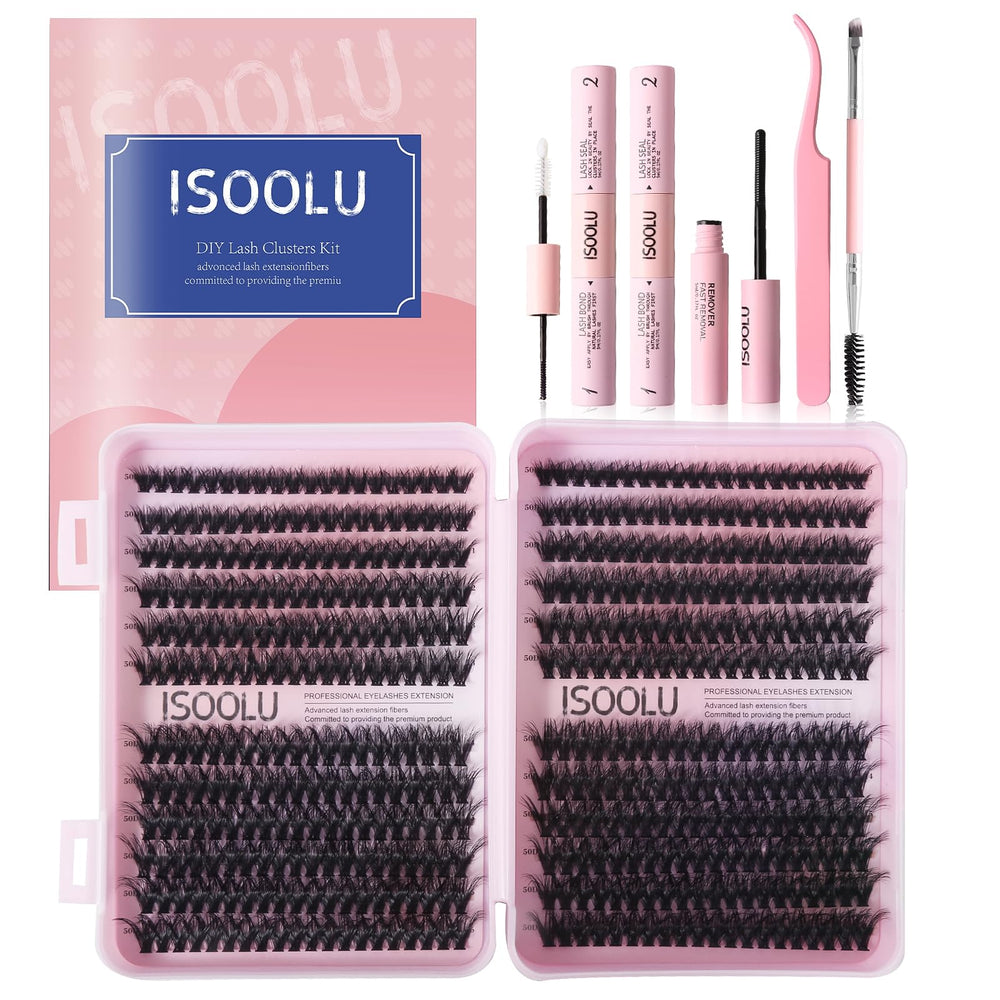 ISOOLU Fairy Lash Clusters kit packaging, a complete DIY set for custom lash looks