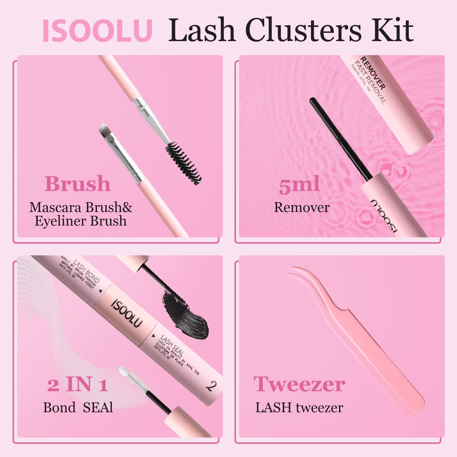 ISOOLU Lash Bond and Seal close-up highlighting waterproof sealing for longer hold
