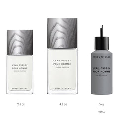 Issey Miyake L'Eau d'Issey Pour Homme shows Sichuan pepper top notes in a citrusy splash motif.