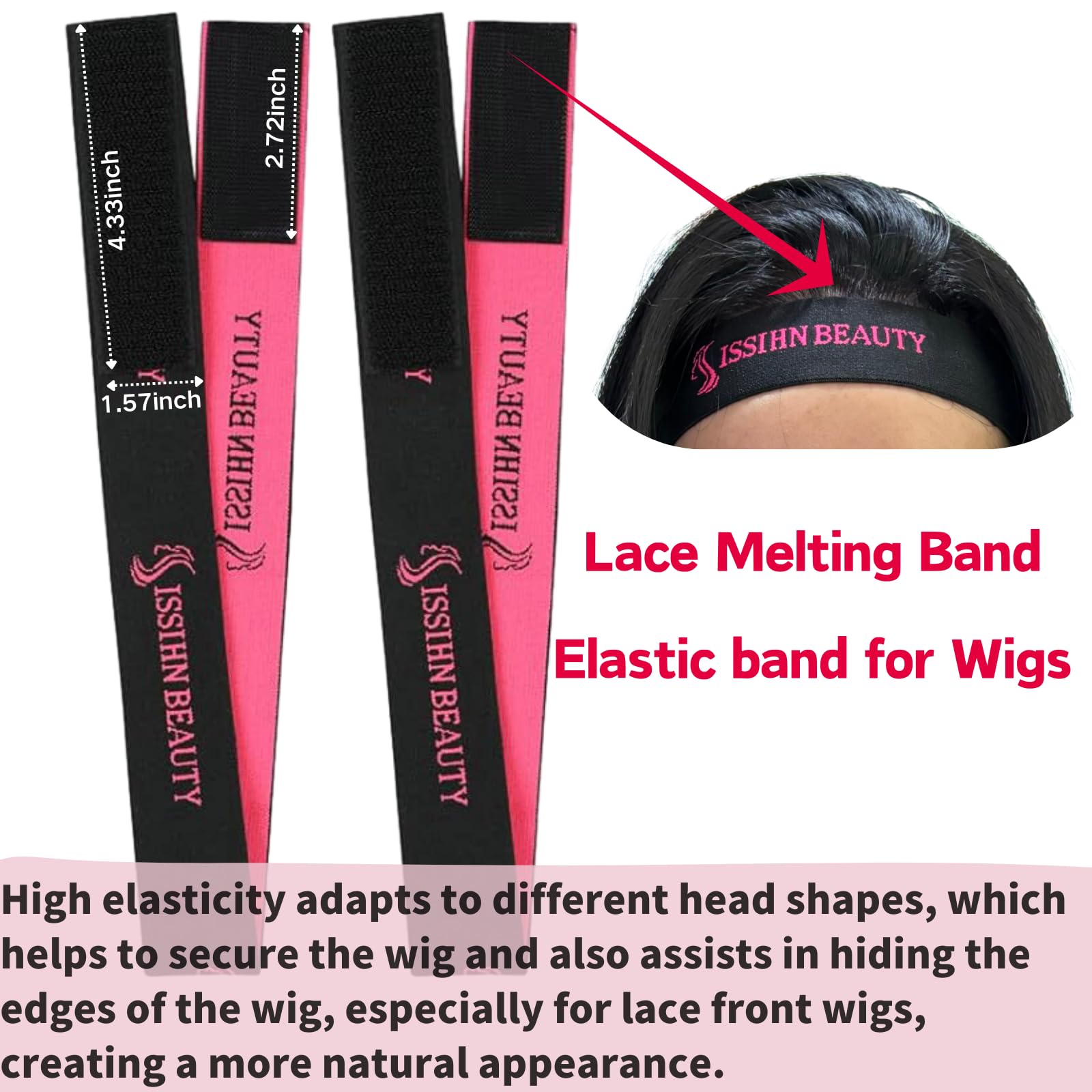 Isshin Beauty lace wig grip cap adjustable band for customizable tension.