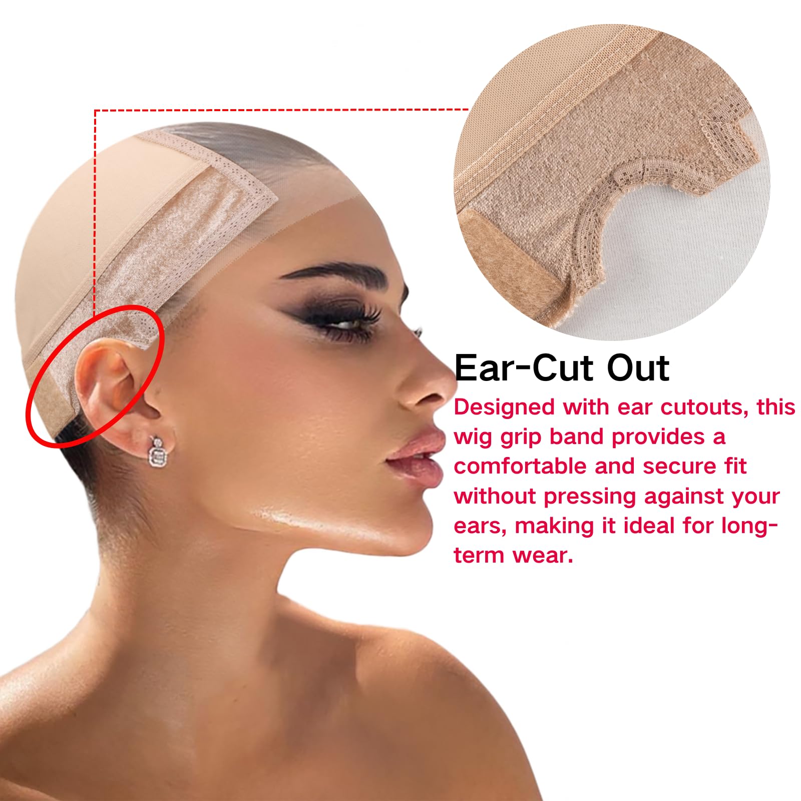 Isshin Beauty lace wig grip cap light brown color on compact headwear.
